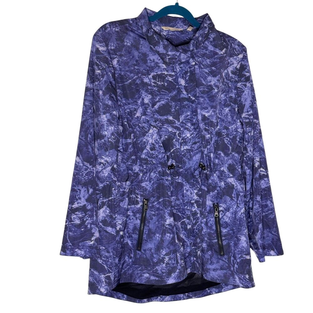 Soft Surroundings Womens Jacket Windbreaker Zip Front Purple L